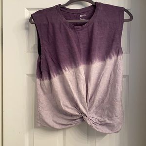 Zella Purple Ombré Cropped Workout Tank Top, Sz M